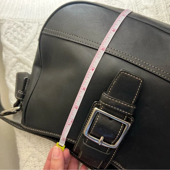 Coach Hampton Black Leather Shoulder Bag ๐ค Y2K - Picture 15 of 16
